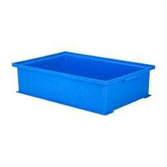 SSI Schaefer - 0.42 Cu Ft, 22 Lb Load Capacity Blue Polyethylene & Conductive PP Tote Container - Stacking, 18.4" Long x 12-1/2" Wide x 4.6" High - Benchmark Tooling