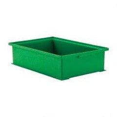 SSI Schaefer - 0.42 Cu Ft, 22 Lb Load Capacity Green Polyethylene & Conductive PP Tote Container - Stacking, 18.4" Long x 12-1/2" Wide x 4.6" High - Benchmark Tooling