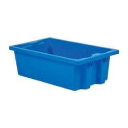 SSI Schaefer - 0.6 Cu Ft, 44 Lb Load Capacity Blue Polypropylene Tote Container - Stacking, Nesting, 21.3" Long x 12.6" Wide x 6.7" High - Benchmark Tooling