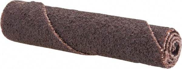 Merit Abrasives - 2" Long x 3/8" Diam, Aluminum Oxide, Full Taper Cartridge Roll - 80 Grit, 1/8" Pilot Hole Diam, Medium Grade - Benchmark Tooling