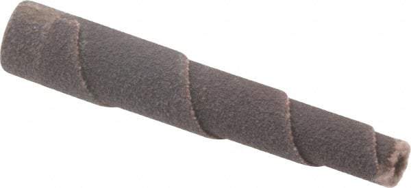 Merit Abrasives - 2" Long x 3/8" Diam, Aluminum Oxide, Full Taper Cartridge Roll - 120 Grit, 1/8" Pilot Hole Diam, Fine Grade - Benchmark Tooling
