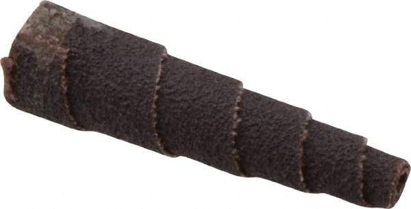 Merit Abrasives - 2" Long x 1/2" Diam, Aluminum Oxide, Full Taper Cartridge Roll - 80 Grit, 1/8" Pilot Hole Diam, Medium Grade - Benchmark Tooling