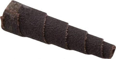 Merit Abrasives - 2" Long x 1/2" Diam, Aluminum Oxide, Full Taper Cartridge Roll - 80 Grit, 1/8" Pilot Hole Diam, Medium Grade - Benchmark Tooling