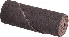 Merit Abrasives - 3/4" Max Roll Diam x 2" OAL, 80 Grit Aluminum Oxide Straight Cartridge Roll - 3/16" Pilot Hole Diam, Medium Grade - Benchmark Tooling