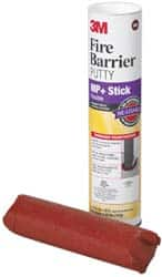 3M - 1/4" x 11" Stick Red Elastomer Fire Barrier Putty - 437°F Max Operating Temp, Series MP+ - Benchmark Tooling