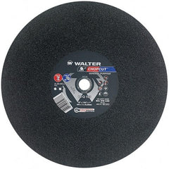 WALTER Surface Technologies - 16" 30 Grit Aluminum Oxide Cutoff Wheel - 7/64" Thick, 1" Arbor, 3,800 Max RPM, Use with Electric & Gas Powered Saws - Benchmark Tooling