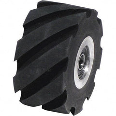 Dynabrade - 2" Diam x 1" Wide Contact Wheel Assembly - 5/8" Arbor Hole, Standard, 70 Duro Rubber Face - Benchmark Tooling