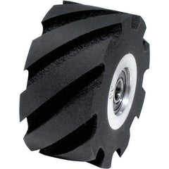 Dynabrade - 2" Diam x 1" Wide Contact Wheel Assembly - 5/8" Arbor Hole, Standard, 90 Duro Rubber Face - Benchmark Tooling