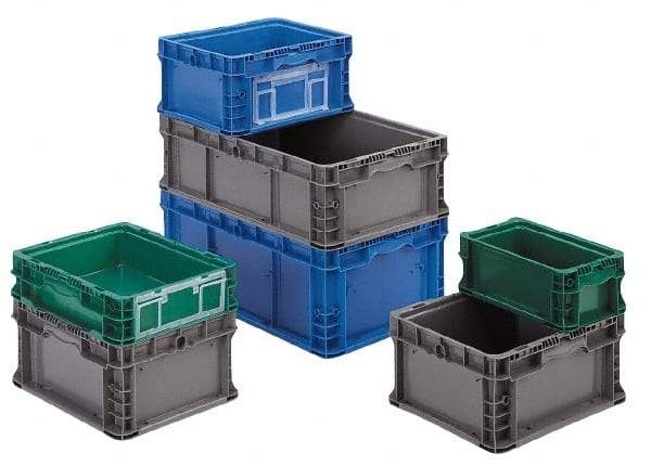 Orbis - 40 Lb Load Capacity Gray Polyethylene Tote Container - Stacking, 12" Long x 15" Wide x 5" High - Benchmark Tooling