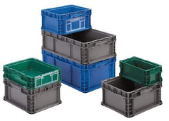 Orbis - 40 Lb Load Capacity Gray Polyethylene Tote Container - Stacking, 12" Long x 7.4" Wide x 5" High - Benchmark Tooling