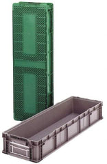 Orbis - 40 Lb Load Capacity Green Polyethylene Tote Container - Stacking, 48" Long x 15" Wide x 10.8" High - Benchmark Tooling