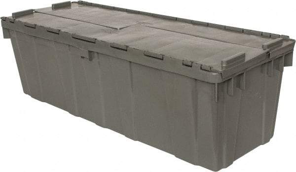 Orbis - 11 Cu Ft, 40 Lb Load Capacity Gray Polyethylene Attached-Lid Container - Stacking, Nesting, 39.3" Long x 14" Wide x 12" High, Lid Included - Benchmark Tooling