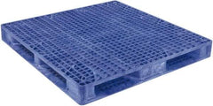 Orbis - 47.9" Long x 47.9" & Wide x 6.8" High Polyethylene Stackable Pallet - 30,000 Lb Static Capacity, 4,000 Lb Dynamic Capacity, Blue - Benchmark Tooling