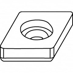 Kennametal - 14.66mm Inscribed Circle, Square Pin/Clamp Combination Cutting Unit Shim for Indexables - Carbide, 0.255" Thick, ICSN Shim Style, Left Hand, Right Hand Cut - Benchmark Tooling