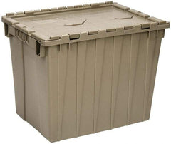 Quantum Storage - 2.31 Cu Ft, 70 Lb Load Capacity Gray Polyethylene Attached-Lid Container - Stacking, Nesting, 21.9" Long x 15.1" Wide x 17.3" High, Lid Included - Benchmark Tooling