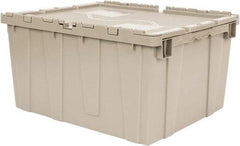 Quantum Storage - 2.44 Cu Ft, 80 Lb Load Capacity Gray Polyethylene Attached-Lid Container - Stacking, Nesting, 23.9" Long x 19.4" Wide x 12-1/2" High, Lid Included - Benchmark Tooling