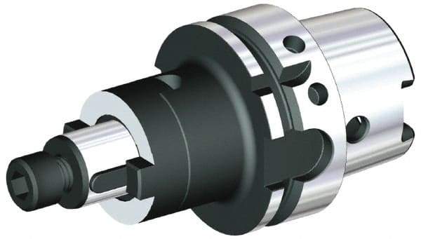 Kennametal - HSK63A Taper Shank 16mm Pilot Diam Shell Mill Holder - 60mm Flange to Nose End Projection, 32mm Nose Diam, DIN Flange Coolant - Exact Industrial Supply