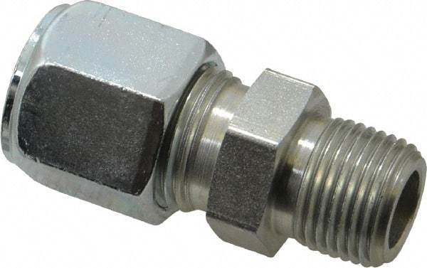 Parker - Metal Flareless Bite Tube Male Connector - 3/8 NPTF - Benchmark Tooling