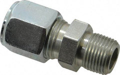 Parker - Metal Flareless Bite Tube Male Connector - 3/8 NPTF - Benchmark Tooling
