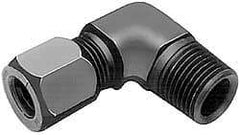 Parker - Metal Flareless Bite Tube Male Elbow - 1/4 NPTF - Benchmark Tooling