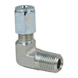 Parker - Metal Flareless Bite Tube Male Elbow - 1/4 NPTF - Benchmark Tooling