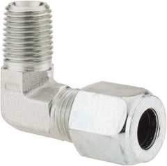 Parker - Metal Flareless Bite Tube Male Elbow - 1/4 NPTF - Benchmark Tooling