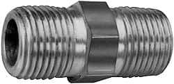 Parker - 1-1/4 x 1 Male Thread, Zinc Plated Steel Industrial Pipe Hex Nipple - MNPTF, 3,000 psi - Benchmark Tooling