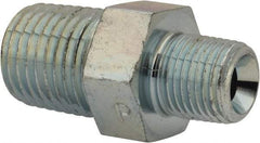 Parker - 3/4 x 1/2 Male Thread, Zinc Plated Steel Industrial Pipe Hex Nipple - MNPTF, 5,500 psi - Benchmark Tooling