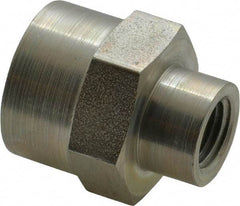 Parker - 1/2 x 1/4 Female Thread, Zinc Plated Steel Industrial Pipe Coupling - FNPTF, 5,000 psi - Benchmark Tooling