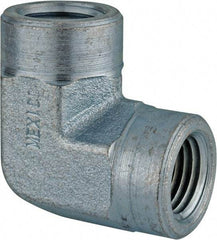 Parker - 3/4 Female Thread, Zinc Plated Steel Industrial Pipe 90° Female Elbow - FNPTF, 3,000 psi - Benchmark Tooling