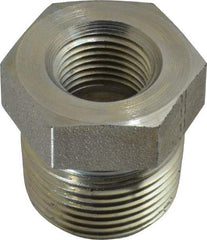 Parker - 3/4 Male Thread x 3/8 Female Thread, Zinc Plated Steel Industrial Pipe Hex Bushing - MNPTF x FNPTF, 5,500 psi - Benchmark Tooling