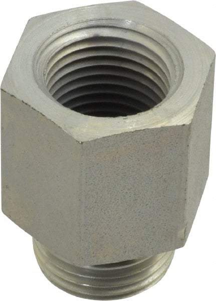 Parker - 7/8-14 Male Thread x 1/2 Female Thread, Zinc Plated Steel Industrial Pipe Adapter - Male Straight Thread O-Ring x Female NPTF, 5,000 psi - Benchmark Tooling