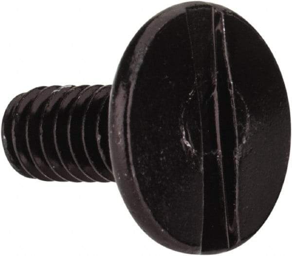 Made in USA - #8-32 Thread Screw, Truss Head, Slotted Drive, Aluminum Sex Bolt & Binding Post - Black Anodized Finish, 3/8" Length Under Head - Benchmark Tooling