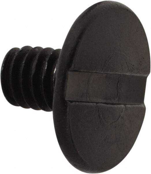 Made in USA - #8-32 Thread Screw, Truss Head, Slotted Drive, Aluminum Sex Bolt & Binding Post - Black Anodized Finish, 1/4" Length Under Head - Benchmark Tooling