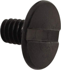 Made in USA - #8-32 Thread Screw, Truss Head, Slotted Drive, Aluminum Sex Bolt & Binding Post - Black Anodized Finish, 1/4" Length Under Head - Benchmark Tooling