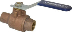 NIBCO - 1/2" Pipe, Full Port, Bronze Standard Ball Valve - 2 Piece, Inline - One Way Flow, Soldered x Soldered Ends, Lever Handle, 600 WOG, 150 WSP - Benchmark Tooling