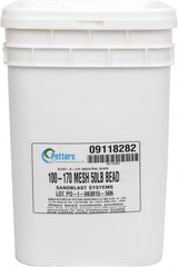 Made in USA - Medium/Fine Grade Smooth Glass Bead - 100 to 170 Grit, 50 Lb Pail - Benchmark Tooling