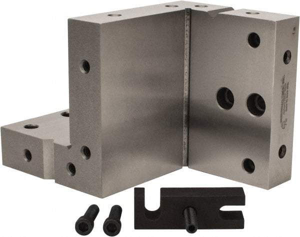 Suburban Tool - 4" Wide x 6" Deep x 4" High Steel Precision-Ground Angle Plate - Compound Plate, Machined Holes on Surface, Open End, 1" Thick, Single Plate - Benchmark Tooling