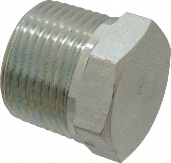 Parker - 3/4 Male Thread, Zinc Plated Steel Industrial Pipe Hex Head Plug - MNPTF, 5,500 psi - Benchmark Tooling