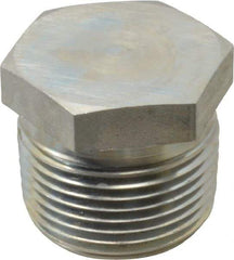Parker - 1 Male Thread, Zinc Plated Steel Industrial Pipe Hex Head Plug - MNPTF, 4,500 psi - Benchmark Tooling