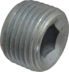 Parker - 3/8 Male Thread, Zinc Plated Steel Industrial Pipe Hollow Hex Plug - MNPTF, 6,000 psi - Benchmark Tooling
