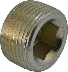 Parker - 3/4 Male Thread, Zinc Plated Steel Industrial Pipe Hollow Hex Plug - MNPTF, 5,500 psi - Benchmark Tooling