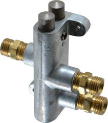 Heinrich - 1/4" NPS Four Way Valve Air Valve - 1/4" NPT Inlet, 0.25" NPT Outlet, Plunger Button/Spring Acuator - Benchmark Tooling