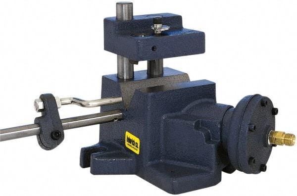 Heinrich - 3/4 to 1-1/2" Vee Capacity, Air Cross Hole Jig - 8-7/8" Long x 7-1/16" Wide x 6-3/4" High, 5/16, 1/2 & 3/4" ID of Furnished Liners - Benchmark Tooling