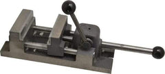 Heinrich - 3" Jaw Opening Capacity x 1-1/4" Throat Depth, Horizontal Drill Press Vise - 3" Wide Jaw, Stationary Base, Standard Speed - Benchmark Tooling