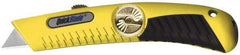 PHC - Retractable Utility Knife - Yellow Metal Handle, 1 Blade Included - Benchmark Tooling