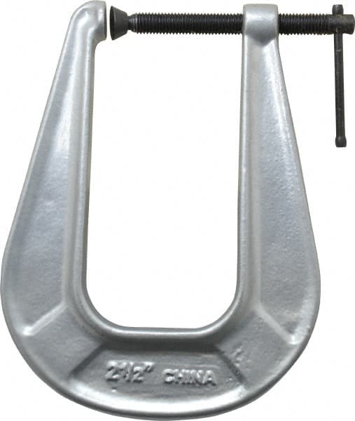 Gibraltar - Light-Duty 2-1/2" Max Opening, 6-1/4" Throat Depth, Cast Iron Standard C-Clamp - Benchmark Tooling