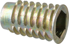 E-Z LOK - 3/8-16, Zinc Alloy Flanged Hex Drive Insert - 31/64" Drill, 0.4724" Hole Diam, 63/64" Long, 1" Min Grip, M10 Hex - Benchmark Tooling