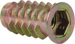 E-Z LOK - 5/16-18, Zinc Alloy Flanged Hex Drive Insert - 7/16" Drill, 0.4331" Hole Diam, 63/64" Long, 1" Min Grip, M8 Hex - Benchmark Tooling