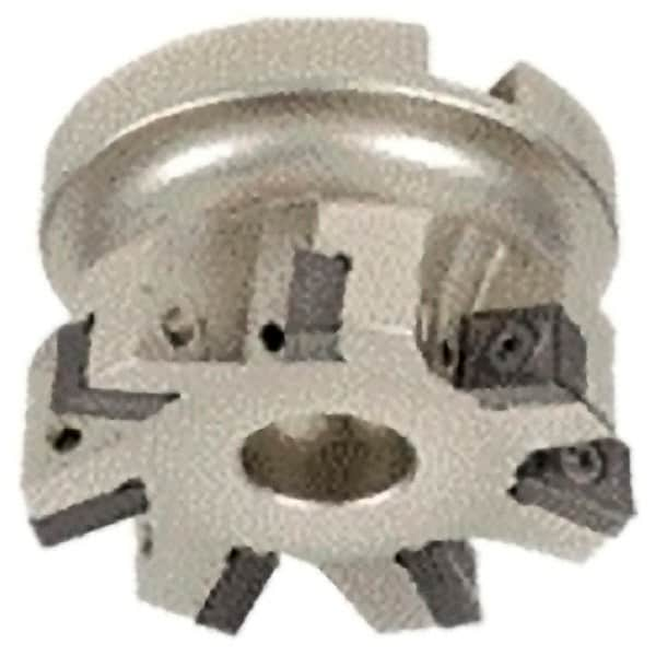 Iscar - 6 Inserts, 2" Cut Diam, 3/4" Arbor Diam, 0.354" Max Depth of Cut, Indexable Square-Shoulder Face Mill - 0/90° Lead Angle, 1.57" High, XCMT Insert Compatibility, Through Coolant, Series IscarPlunger - Benchmark Tooling